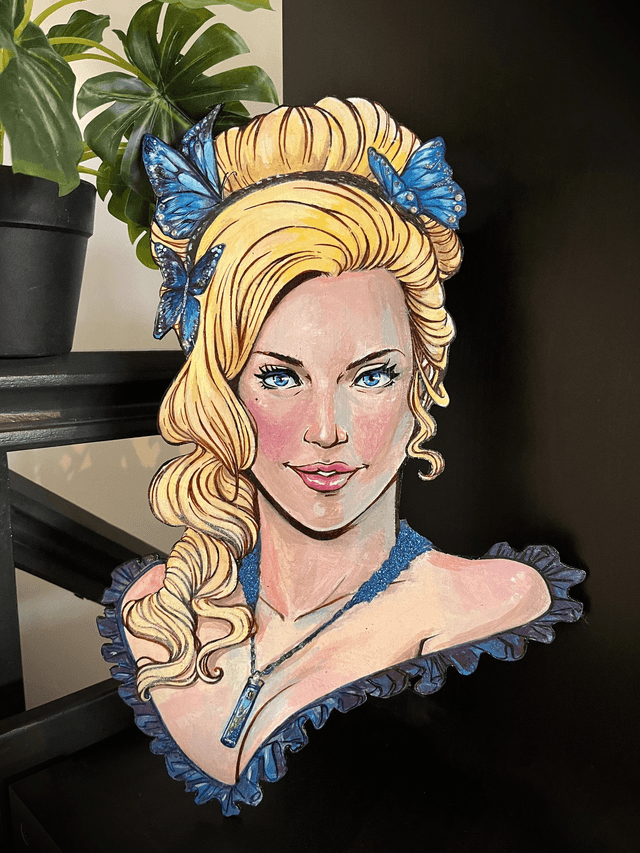 Pin-up sur bois: Angélique