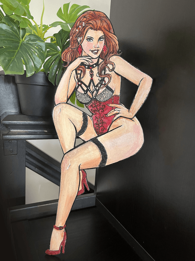 Pin-up sur bois: Raphaëlle