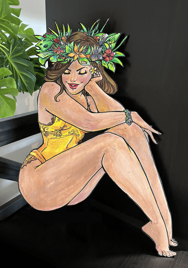 Pin-up sur bois: Koé