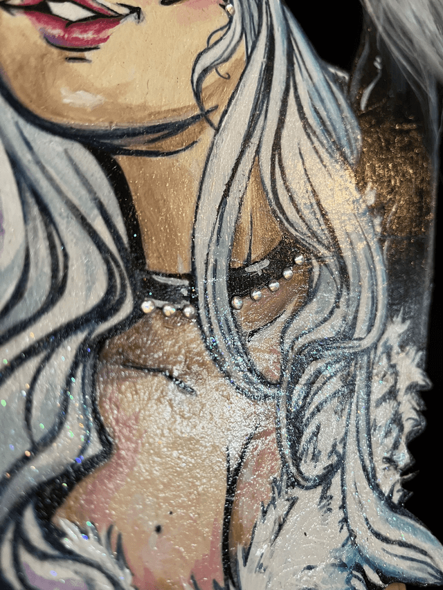 Pin-up sur bois: BlackCat