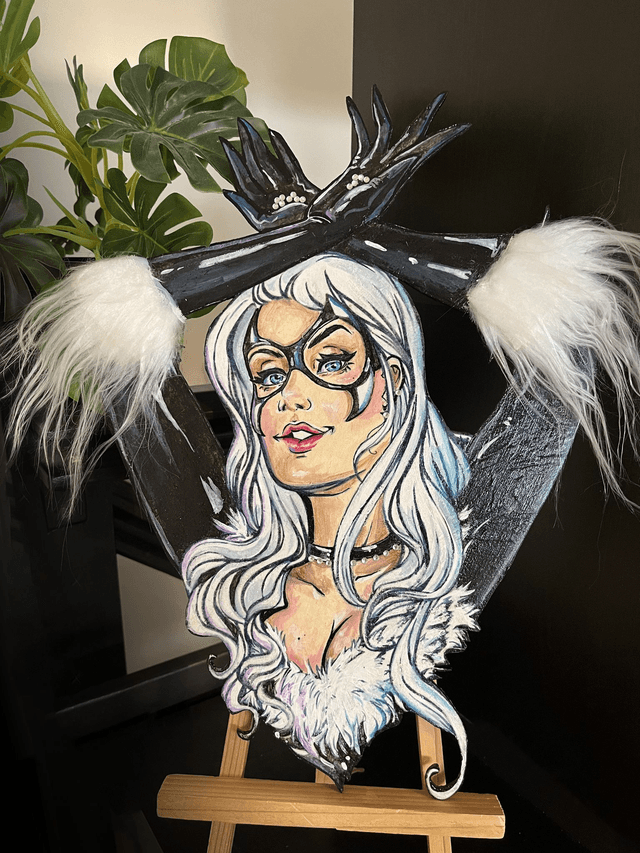 Pin-up sur bois: BlackCat